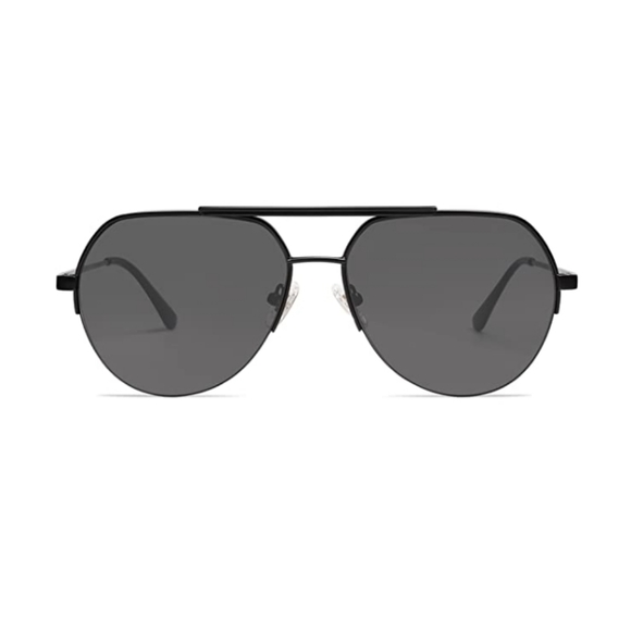 New Black Classic Aviator Sunglasses for Women Men Semi-Rimless Shades main image 4